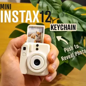 3D printed instant photo mini stress-relief keychain can hold small 1.0inch photos DIY gift