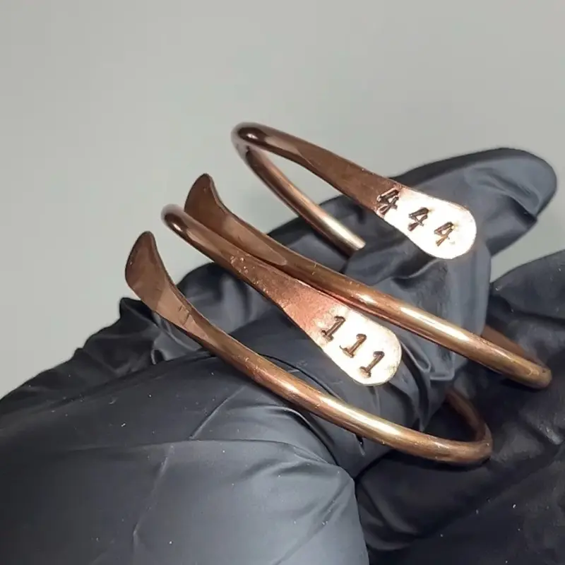 Adjustable Angel Number Copper Bracelet Hand Hammered Chakra Healing and Energy Restoration