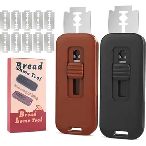 2 count Bread Lame Dough Scoring Tool, Upgraded Lame Bread Tool, Extractable Sourdough Scoring Tool, Bread Scoring Tool with , for Sourdough Bread baking Making(Includes 10 Bread )