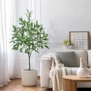 Fruit Nature Ornaments 4FT Artificial Eucalyptus Tree High Fake Eucalyptus Plant with Pot for Home Office Decoration 4FT Decorative Faux