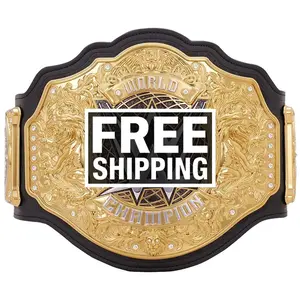 World Heavyweight Championship Replica 2023 Black Adult Championship Title Belt Replica - Leather Straps - 6mm - Fan Gift Wrestling