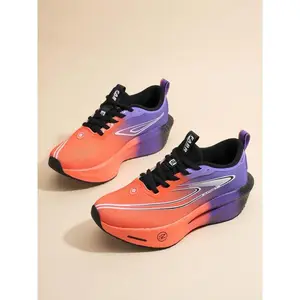 Unisex Carbon Board Running Shoes, Gradient Color Design, Shock Absorption Technology, Breathable Lightweight Sole, Outdoor & Gym Training, Sporty Running Shoes