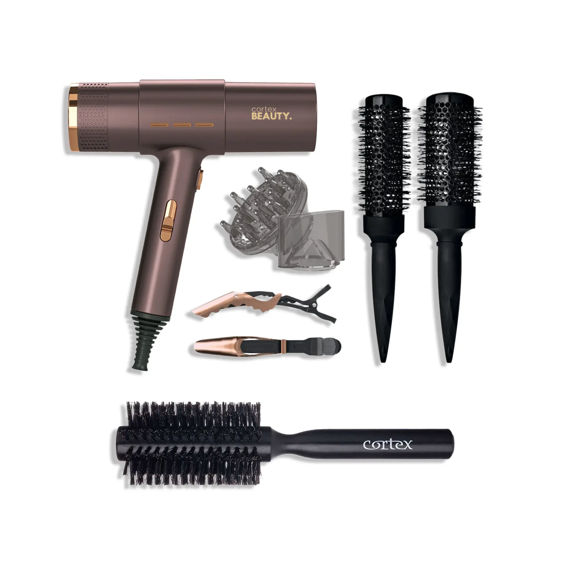 Salon Dryer & Round Brush Set