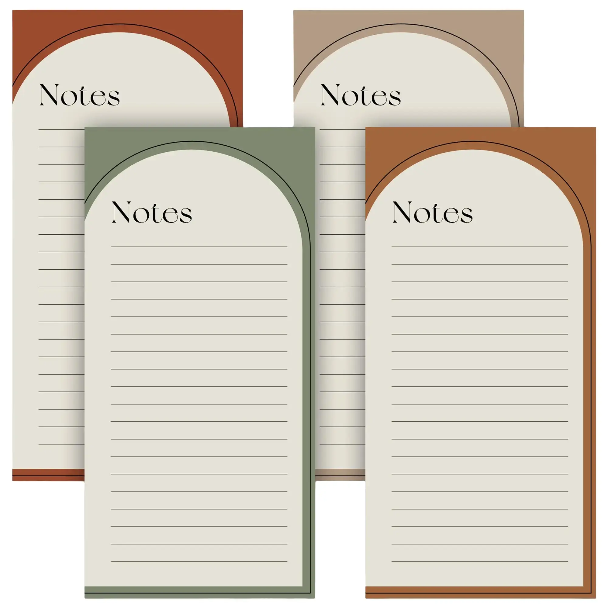Beautiful Magnetic Notepads for Fridge - Set Of 4 Modern Note pads With Lined Pages to Easily Write Notes & Make Grocery/Shopping Lists - The Perfect To Do Pad w/ Strong Magnets for Your Refrigerator