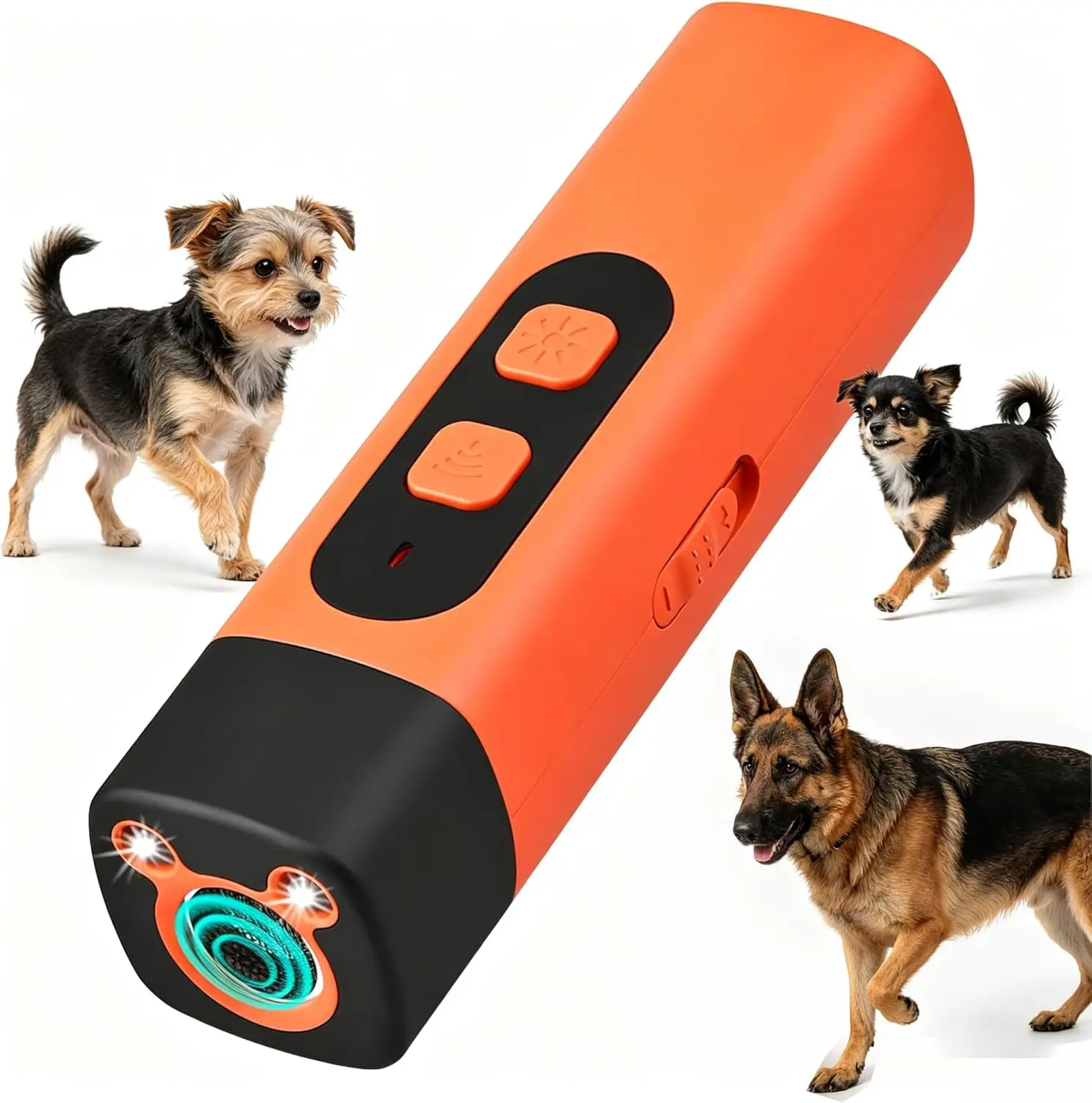 Rechargeable Sonic Dog Bark Deterrent - 25KHz Safe Frequency Transmitter, 50ft Range Professional Dog Training Tool, LED Indoor/Outdoor Barking Silencer