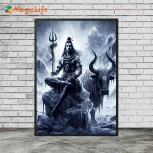 Lord Shiva  Posters Wall Pictures For Living Room Wall Art Canvas Painting Unframed