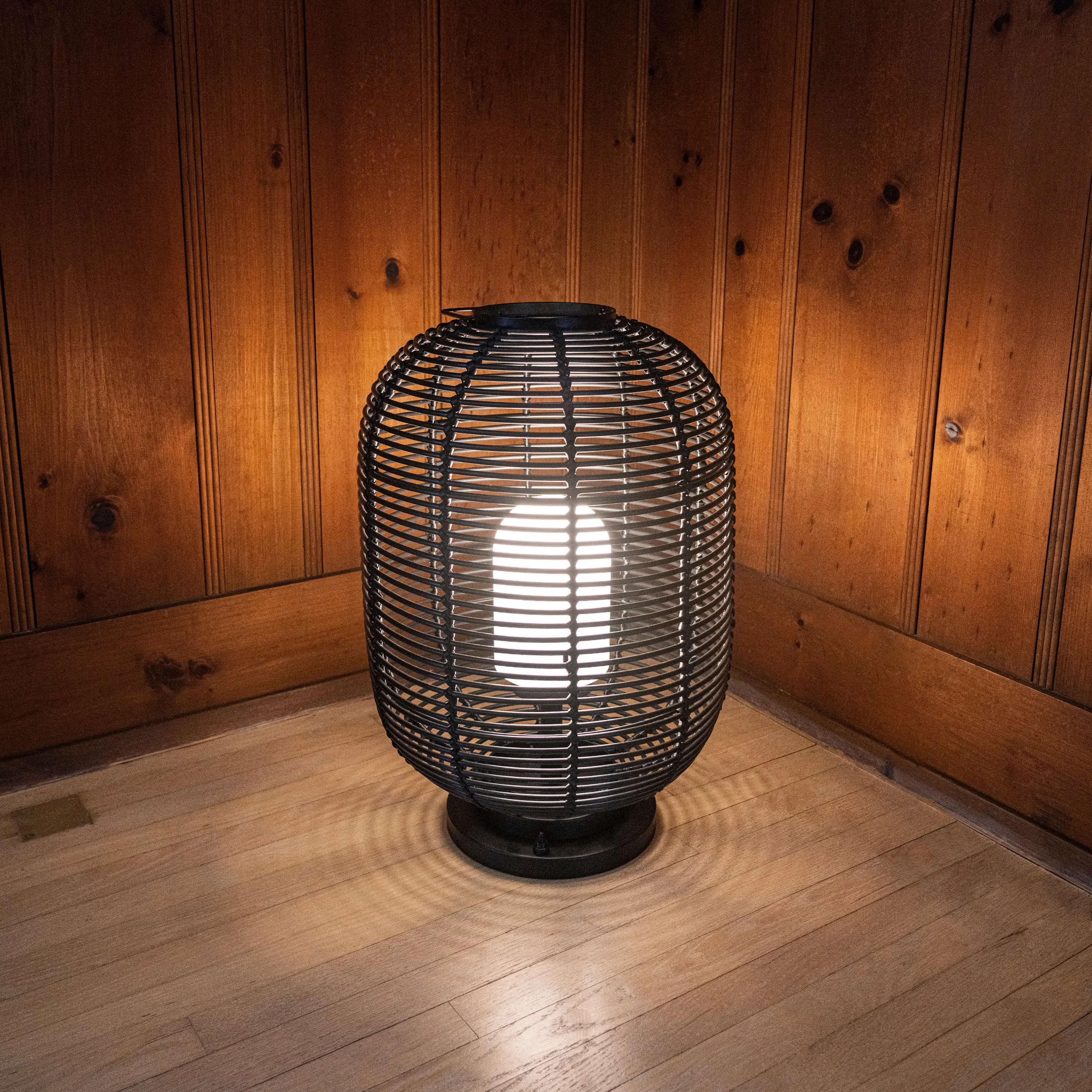 JONATHAN Y Kandella Outdoor Woven Oval Asian LED Lantern , for bedroom, living room, foyer, hallways, dining room, dorms