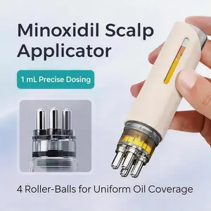 Cavbrook Minoxidil Scalp Applicator Hair Oil Comb, Minoxidil Applicator Roller Ball Massage Comb, Precise Liquid Distribution Tool for Hair Oil & Serums, Hair Care Tool, Heatless Styling Comb for Women & Men with Scalp Massager