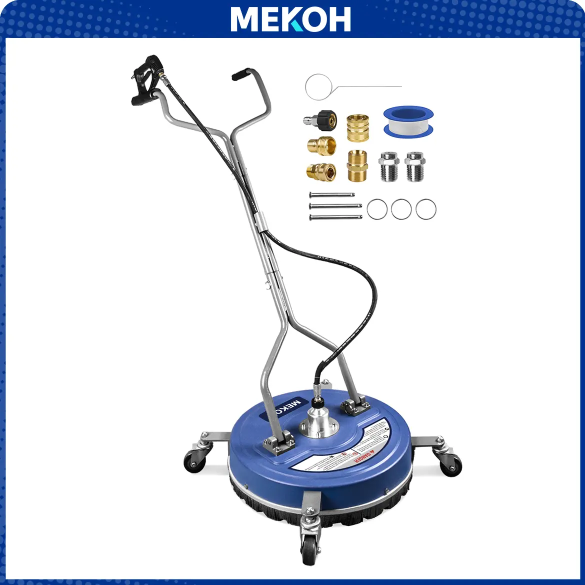 Pressure Washer Surface Cleaner 20'', 4500PSI Power Washer Surface Cleaner Attachment with Wheels, Pressure Washer Accessory for Driveway Sidewalk Curb Deck Patio Cleaning, 3/8'' Quick-Connect summervibes️ campingessentials