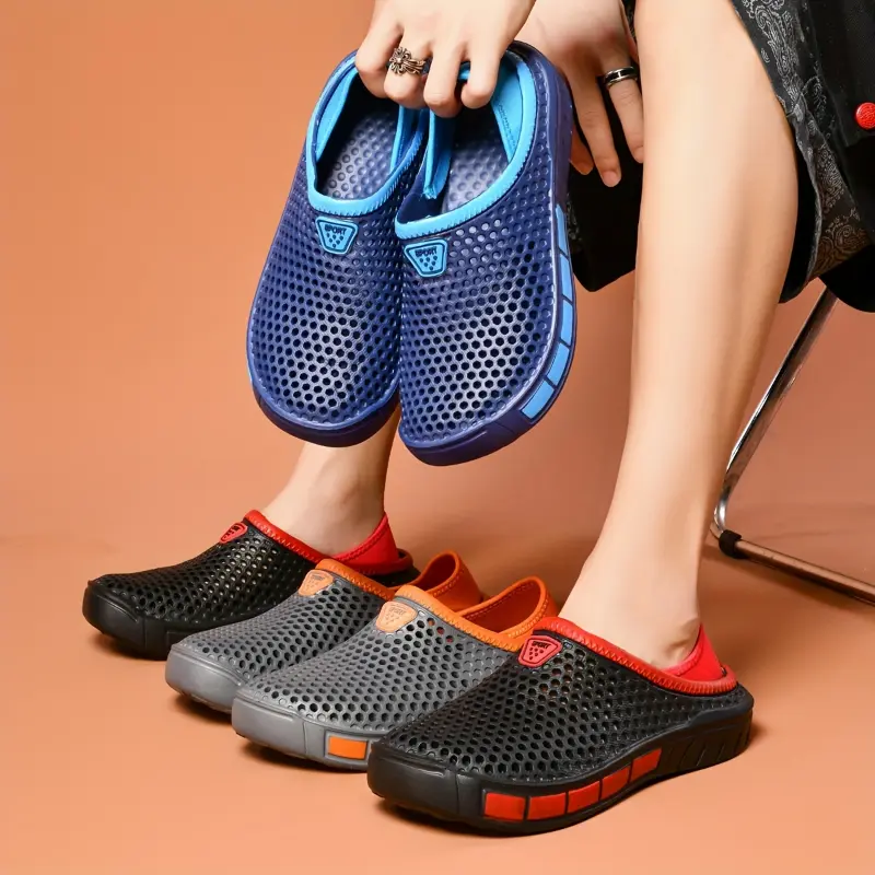 Men's Classic EVA Slide Clogs - Casual Flat Slippers, Lightweight Slip-On Shoes with Non-Slip Bottom, Round Toe, Soft Insole, All Seasons Outdoor Footwear for Garden, Beach, Fashion