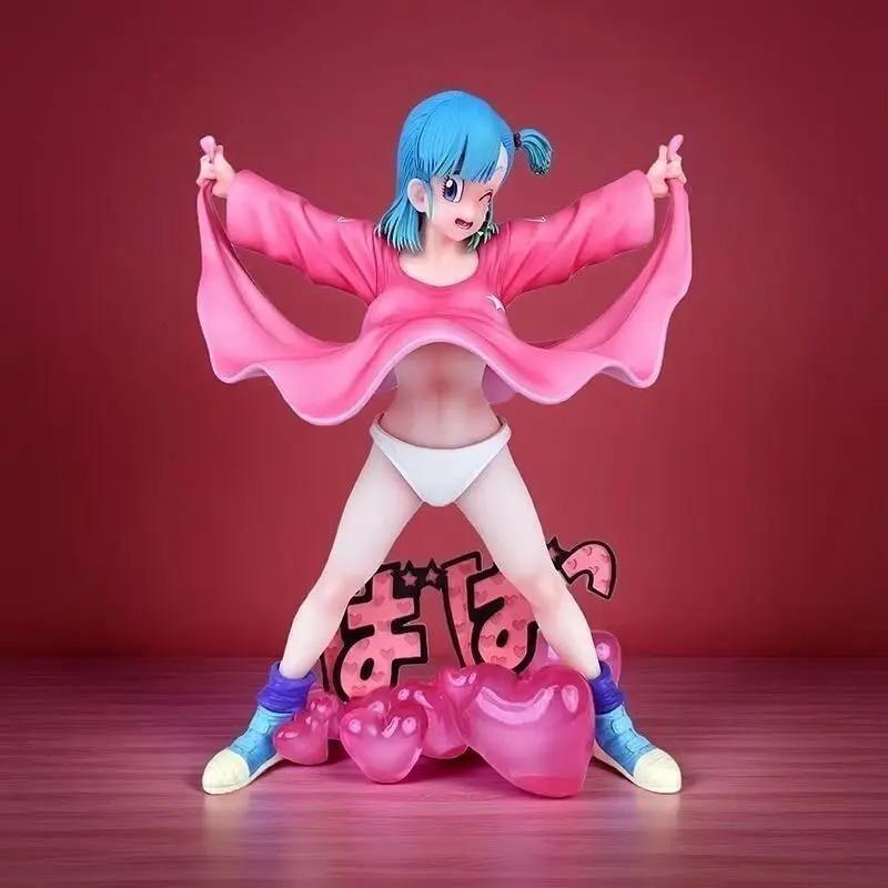 25cm Anime Lift Up The Skirt Bulma Figure Trendy Toy Girl Model Ornament Action Figures Desktop Collection Decoration Fan Gift