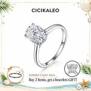 CICIKALEO Oval Cut Moissanite Hidden Halo Ring for Women High Setting 2CT D VVS1 18K Gold Plated Lab-Created Hypoallergenic Wedding Engagement Anniversary Gift Fine Formerly CICI GEMS R02 #Summervibes