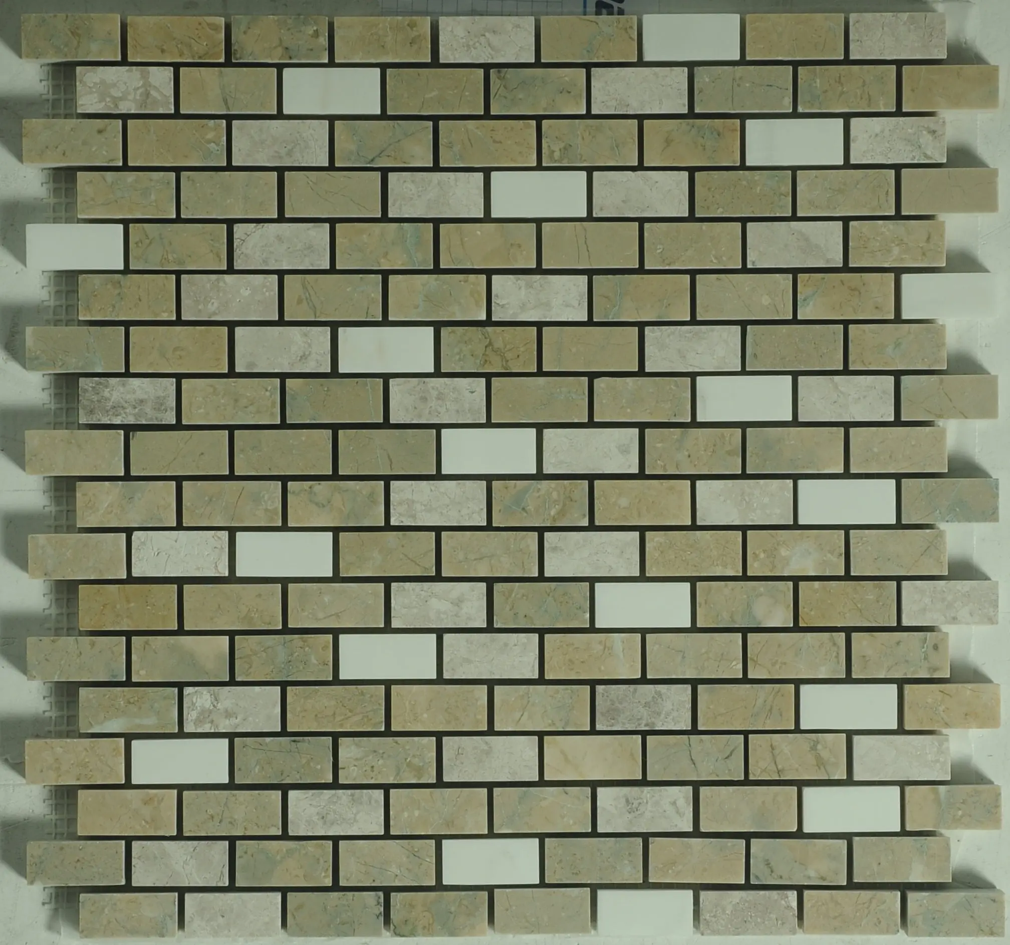 Honed Finish Marble Hammock Brick Mosaic Tiles - Straight Edge, Traditional Design, Gentle Tactile Quality, 1 sq ft - Ideal for Bathroom, Kitchen with Mediterranean-Inspired Warmth