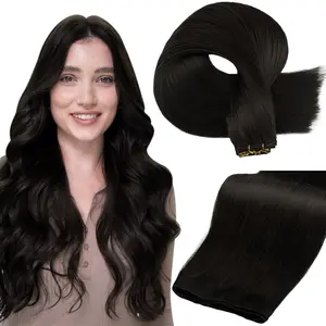 Full Shine Genius Weft Hair Extensions Hand Tied Weft Human Straight Hair For Women 50-60G