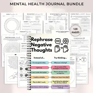 A5 Positive Thinking Diary & Cbt Notebook, Planner Notebook, Cognitive Reorganization Exercises, Emotion Tracking Chart, Student Daily Plan, Mental Health Gift, Office Stationery Supplies