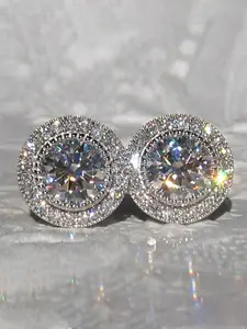 Fashionable Sparkling Zirconia Decorated Earrings, Stud Earring Jewelry, Fashion Jewelry for Party, Daily Clothing Decor, Trendy All-match & Exquisite Jewelry for Birthday Gift, Shining Earrings