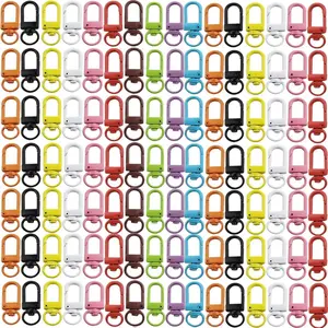 100PCS Lanyard Swivel Snap Hooks Heavy Duty Metal Lobster Claw Clasps for Backpack Charms, Zipper Pulls, Beads Projects, Colorful Little Clip