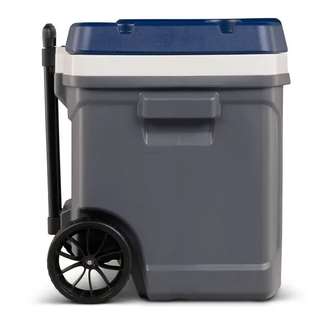 Igloo Maxcold Latitude 62 Quart Roller Cooler Ice Chest Wheeled Portable Cooler for Camping Beach Fishing Picnic BBQ Travel Outdoor Heavy Duty Insulated Cooler with Handle Keeps Ice Cold Longer Large Capacity Drink Cooler