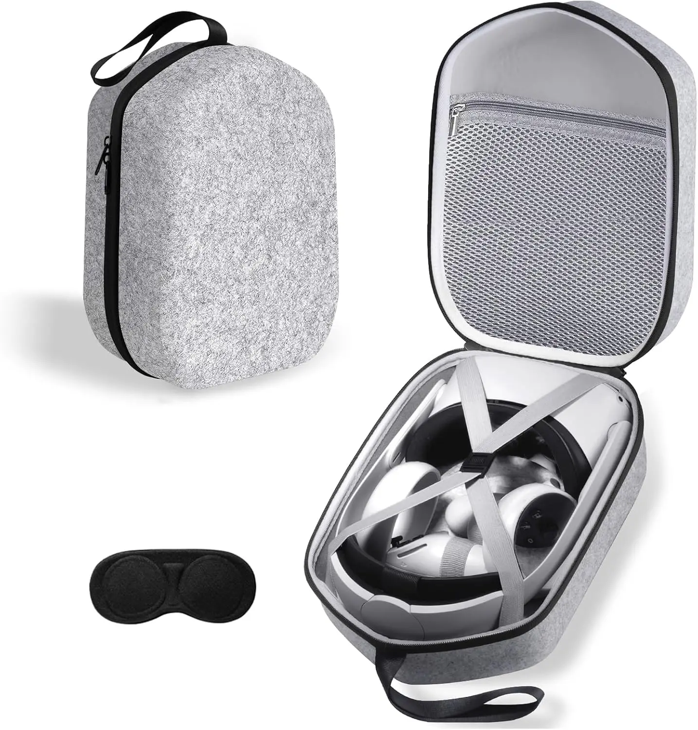 Hard Shell Storage Case with Large Space for Meta Quest 3/3S/2, Compatible with Official Elite Strap, BOBOVR M3/M2 Pro, KIWI Design, Saqico, VZNEK Battery-Equipped Head Straps & All Accessories