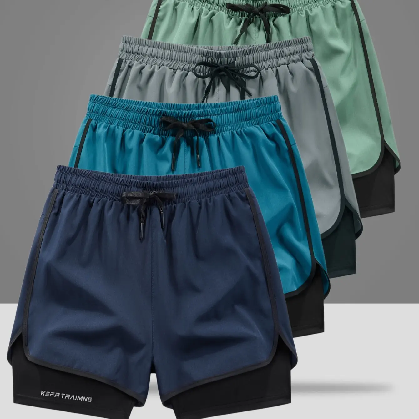 Navy Blue + Lake Blue + Light Gray + Army Green