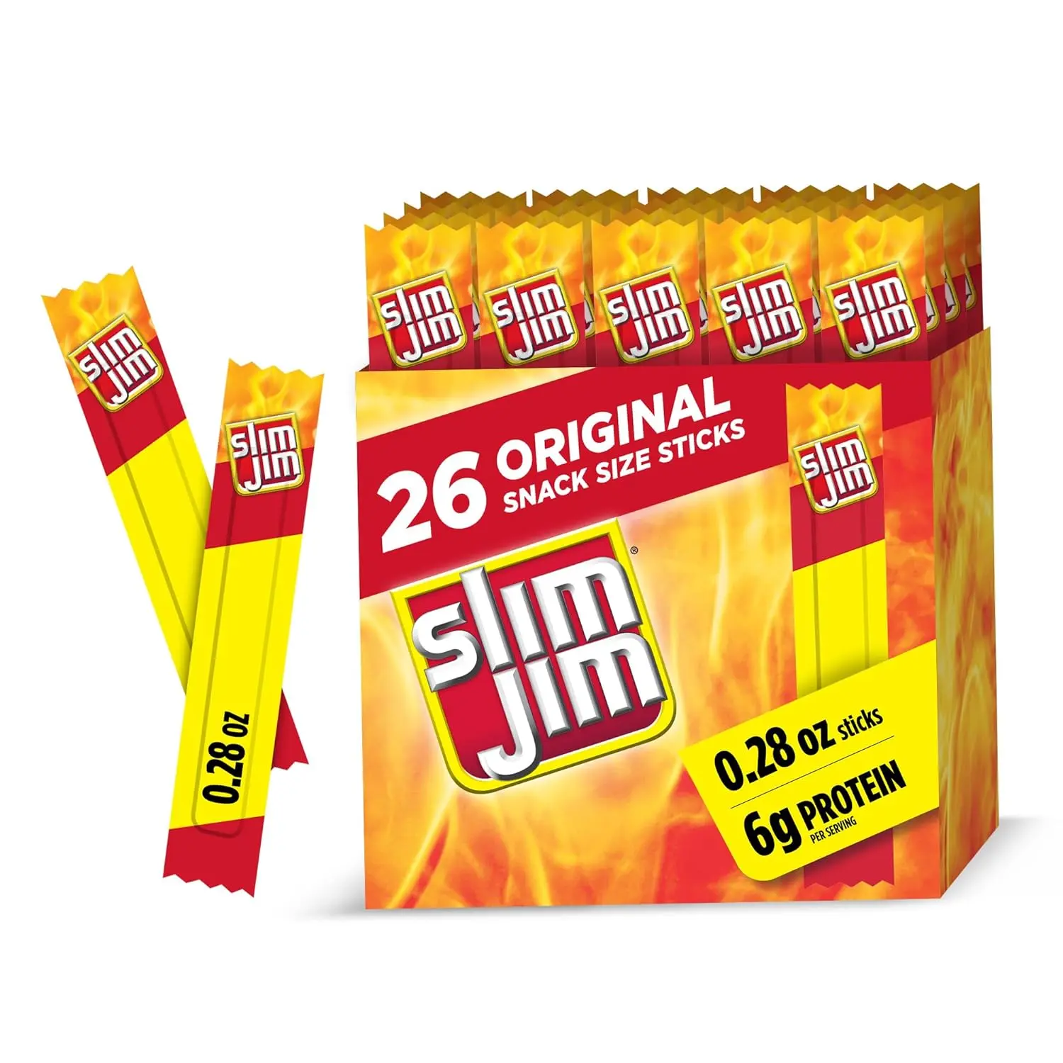 Smoked Meat Sticks Snack Size, 6g Protein Per Stick, Savory Beef Snack 0.28 oz (26 Pack) On-the-Go Protein Snack