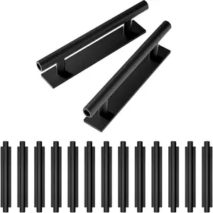 15Pack Self-Stick Push Pull Helper Black Hidden Cabinet Handles ABS Plastic Door Window Wardrobe Instant Cabinet Drawer Furniture Handles