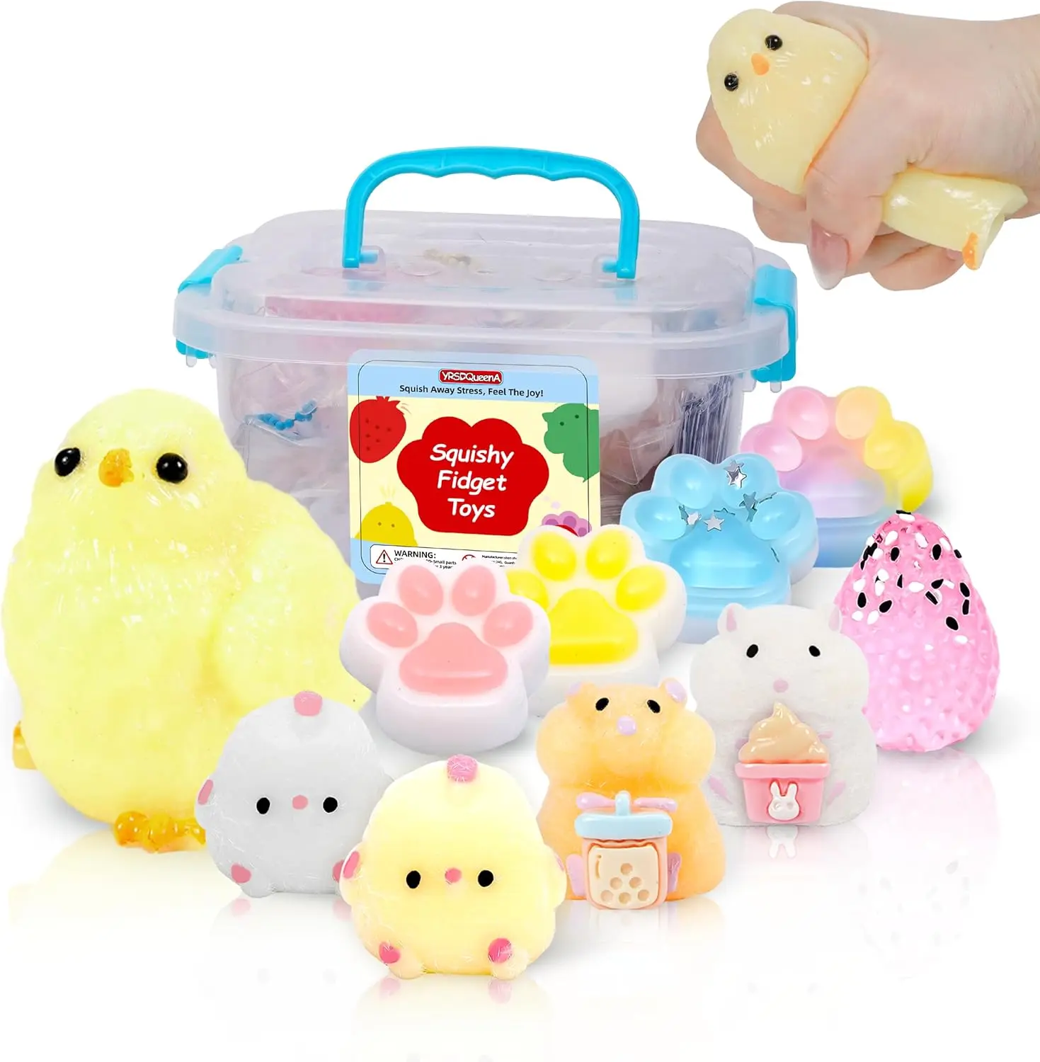 10 Pack Taba Squishies with Toy Box & Cute Stickers, Kawaii Squishy Stress Relief Toys Party Favors for Kids 4-8 8-12, Squishy Sensory Fidget Toys for Kids Birthday Xmas Gifts for Girls&Boys