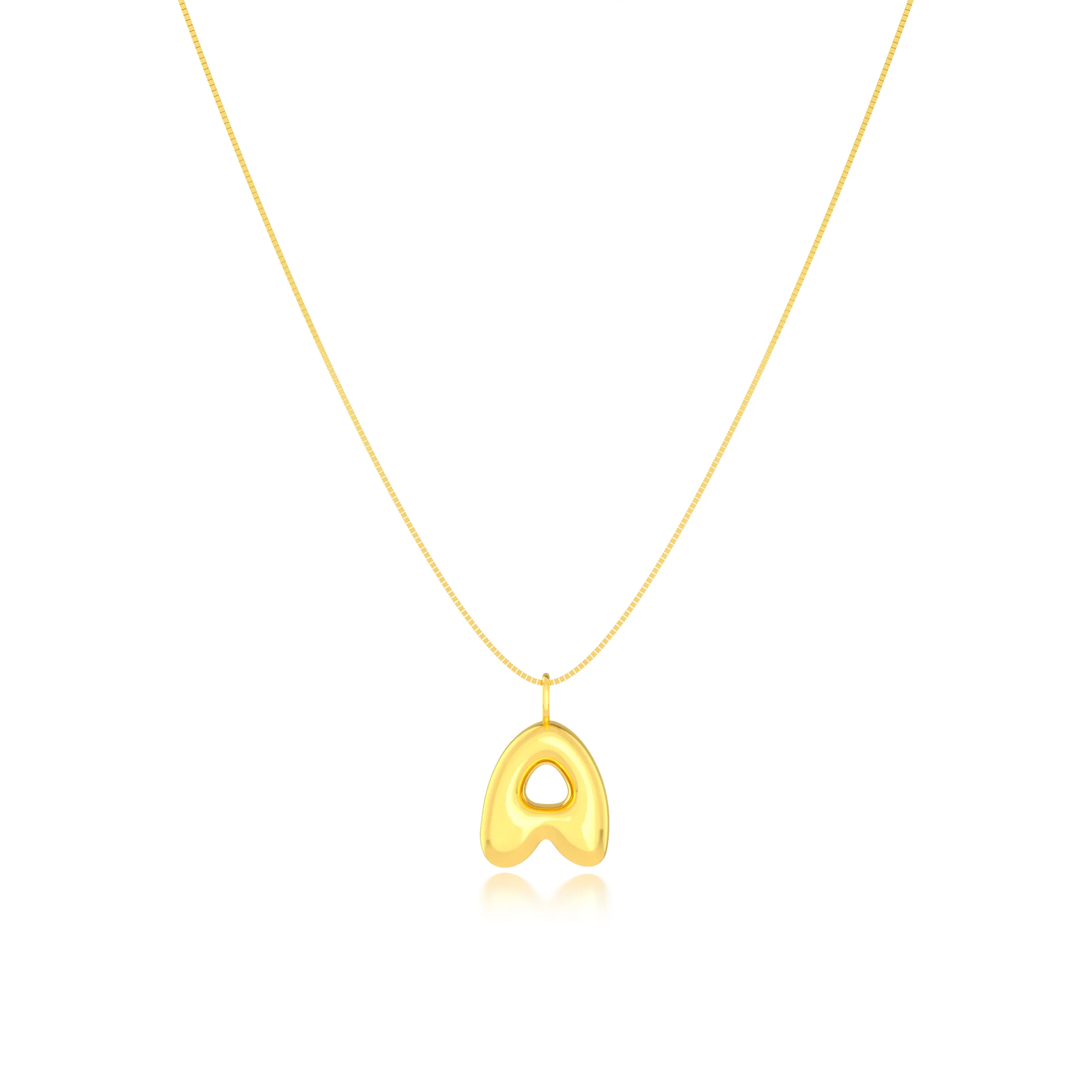 Charming outdoor gold bubble letter necklace, women's style, suitable for both men and women  Jewelry, box chain, trendy women's fashion accessories  Gift