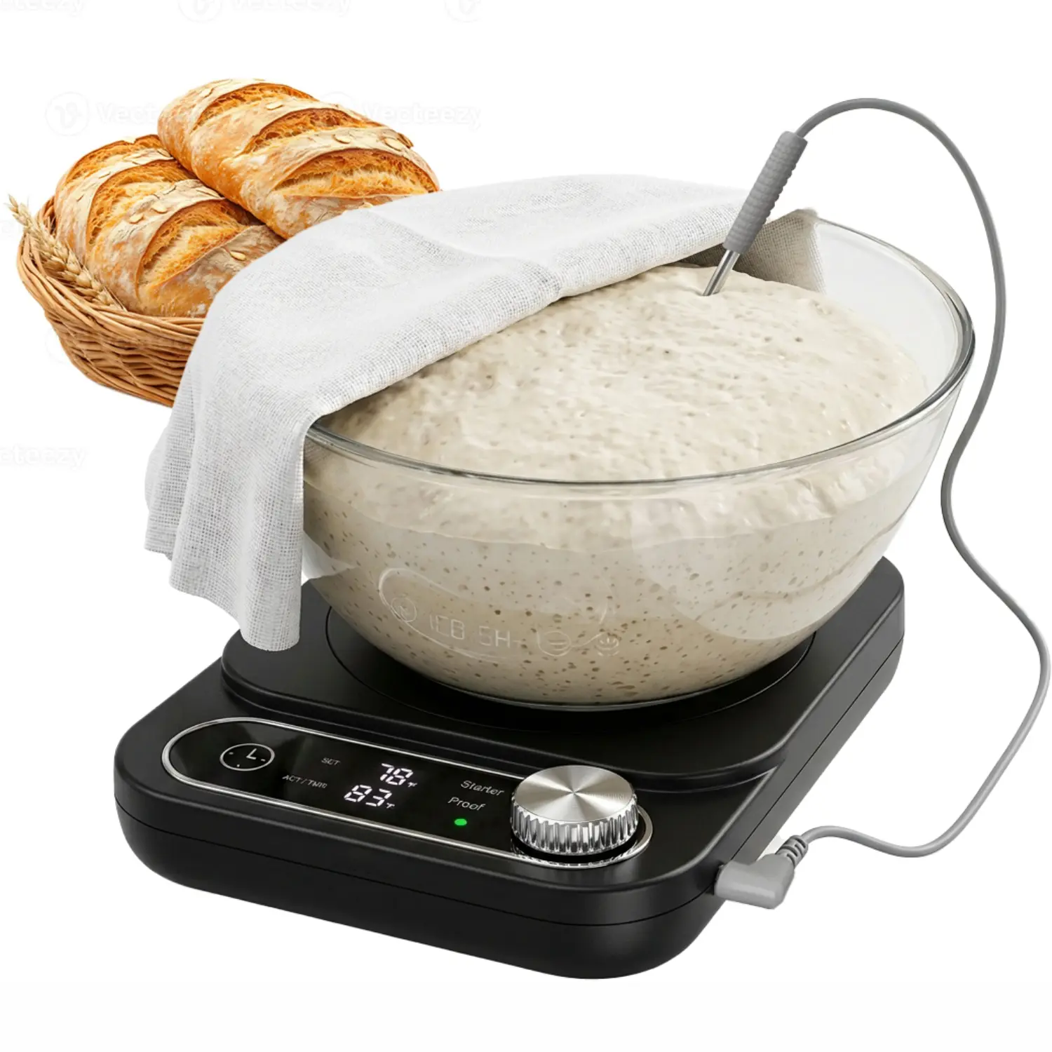 PICASORT Sourdough Starter Warmer & Dough Proofer 2-in-1,Real-Time Temperature Probe,70-120°F Precise 1°F Control, 24H Timer, Sourdough Bread Baking Supplies & Accessories