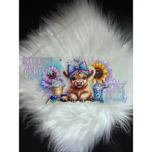 UV DTF Wrap- Highland Cow Sassy Since Birth