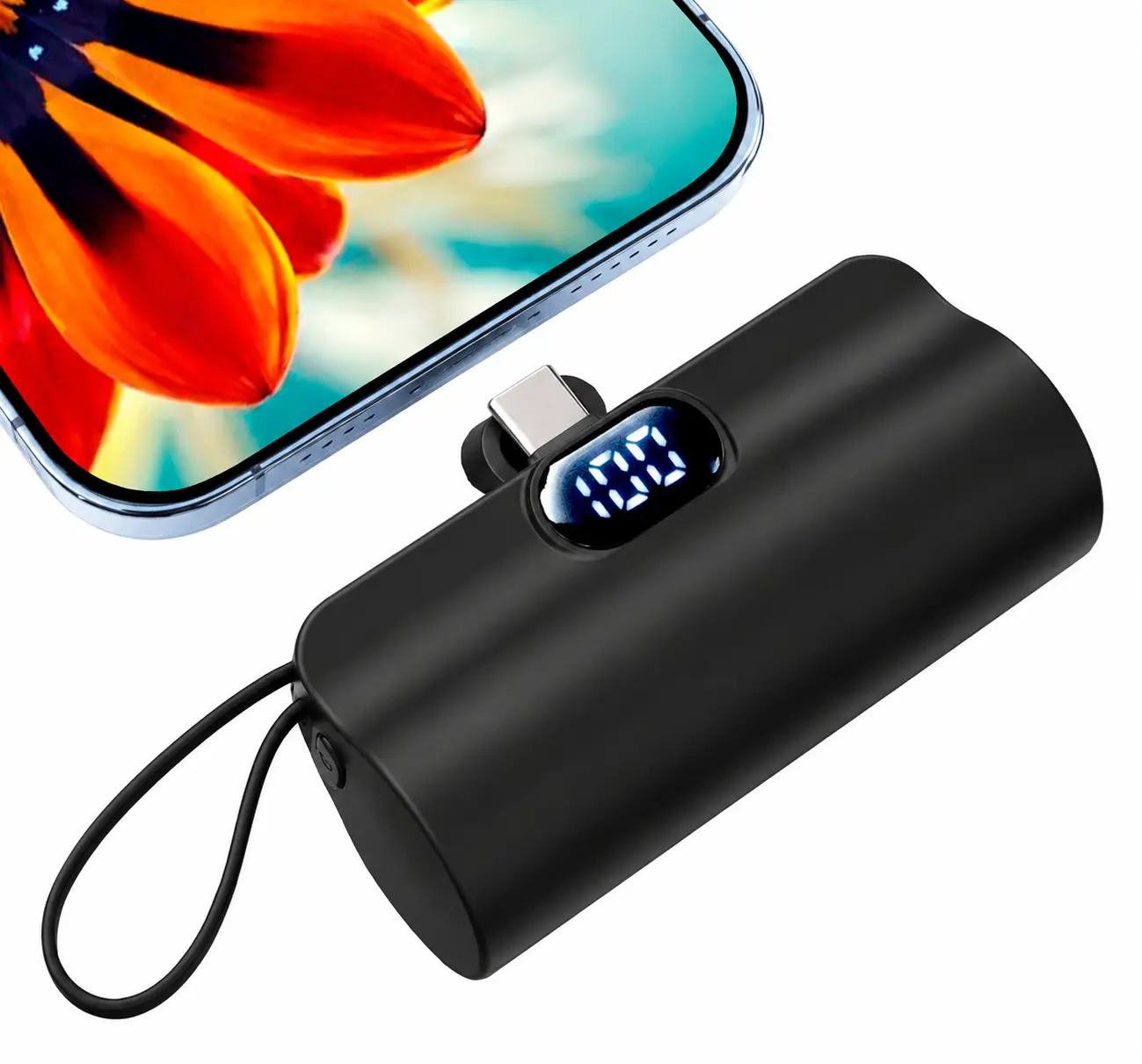 5000 mAh Compact Portable Mini Capsule Power Bank Charger, Dual USB-C Rechargeable Battery Pack Portable Pocket Charger for iPhone 17/16/15 Series & Android Devices Samsung Moto LG, Small Travel Power Bank Father's Day Gift Phone Accessories