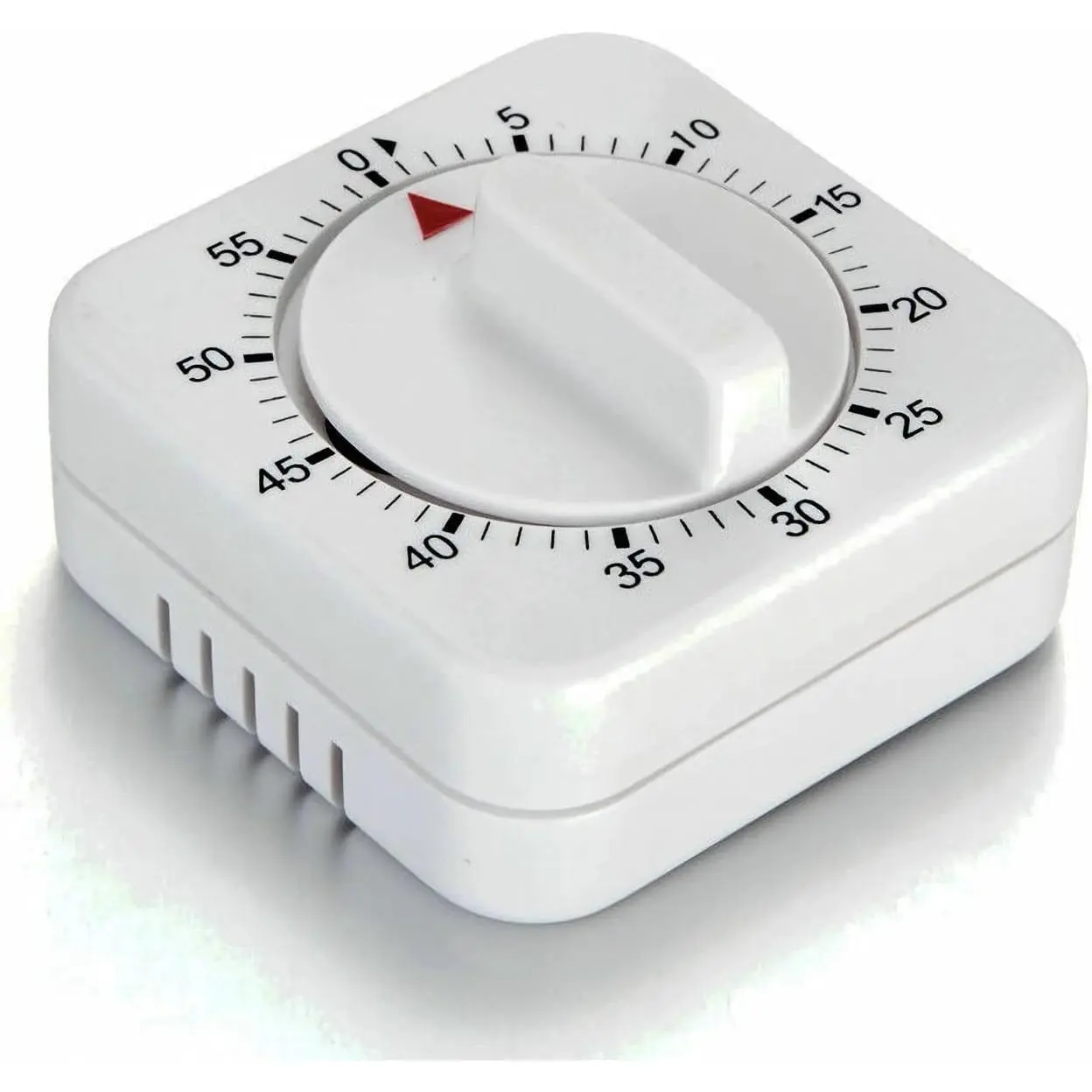 Square 60 Minute Mechanical Kitchen Timer - Visual Kitchen Cooking Timer Clock with Loud  - No  Required-Manual Countdown Timer for Classroom, Home, Study and Cooking (White)