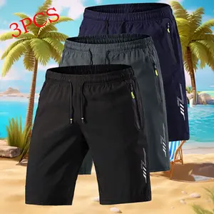 Men's Summer Three-Pack Athletic Shorts — Made with Quick-Dry Fabric, Ideal for Gym and Outdoor Activities