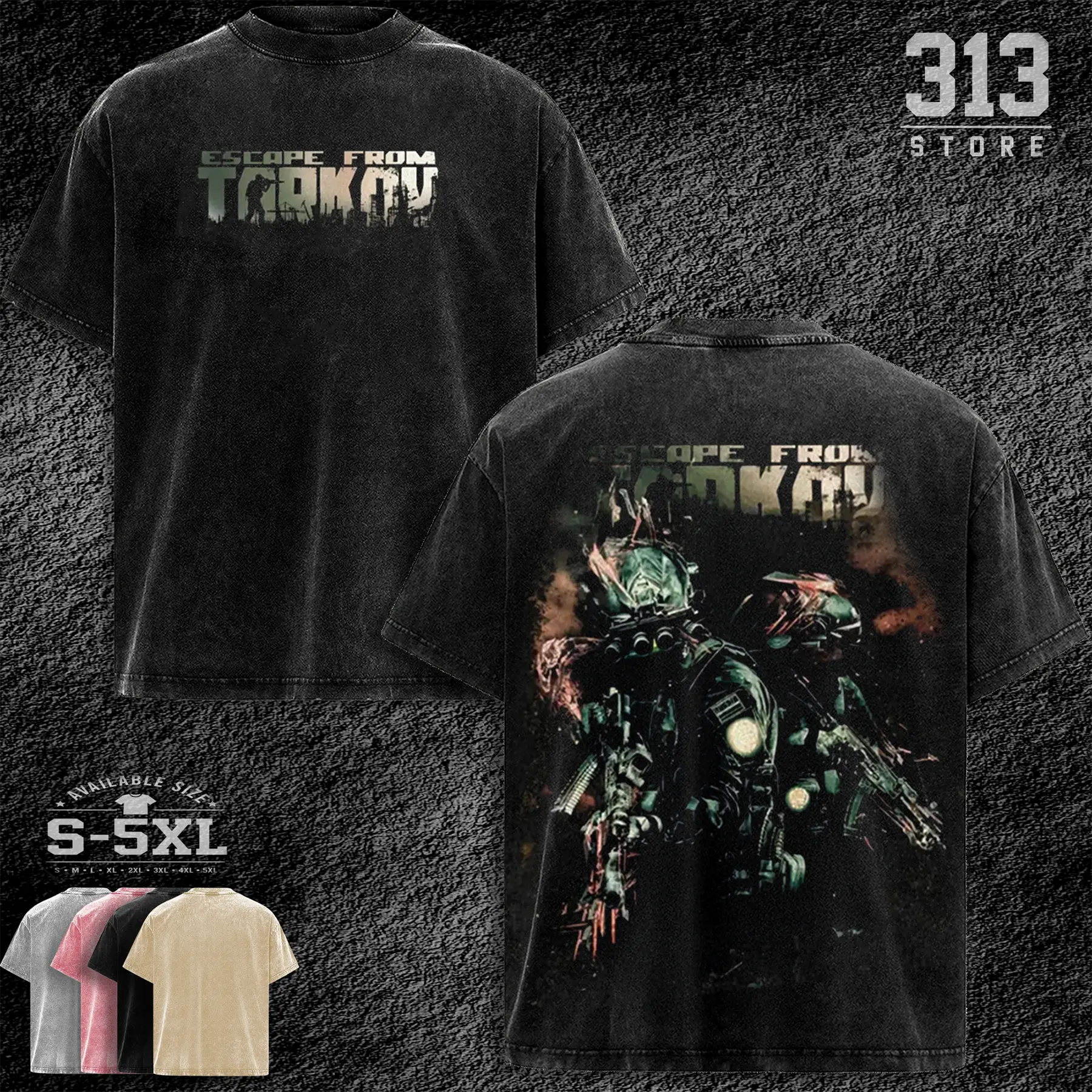 Retro Limited Escape from Tarkov Game art Washed Tshirt, Tank Top, Sweatshirt, Hoodie RGP Gaming Apparel, Video Game Clothes graphic tees, Gift for him Soft Menswear Cotton Top Menswear Streetwear
