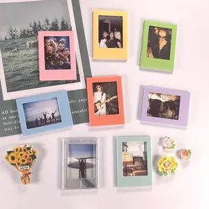 10pcs Refrigerator magnetic plastic photo frame, suitable for displaying photos on Fujifilm Polaroid film - a photo display frame for preserving family memories, can be used as decoration for family rooms, living rooms and offices.