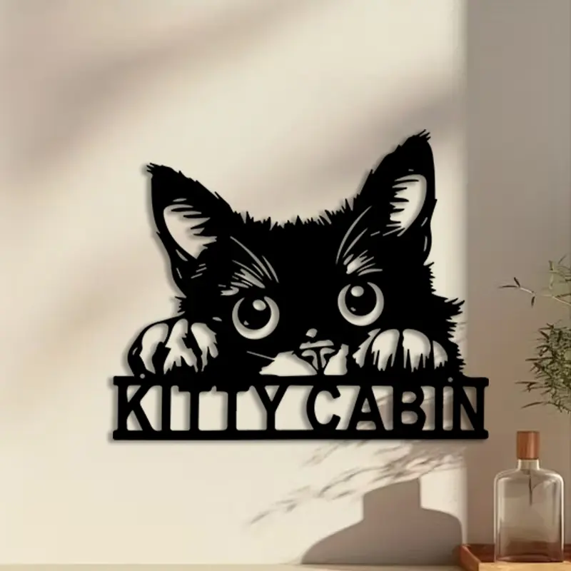 1pc Memorial Cat Metal Wall Art, Garden Decoration, Perfect for Outdoor Wall, Sympathy Gift, Ideal Gift for Pet Lovers, Weather-Resistant Metal