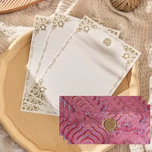 16pcs Nine Cloud Series Envelopes Vintage Rose Paper Set, Vintage Rose Design, High-Quality Invitation Wax Seals, Perfect for Weddings, Valentine's Day, Christmas, Stationery Office Supplies