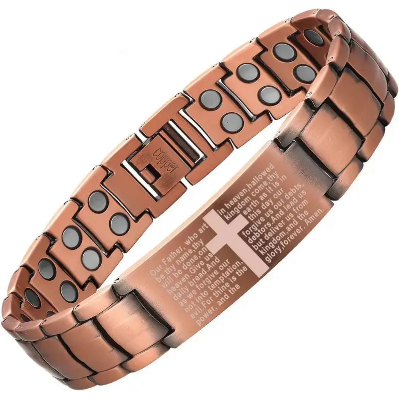 Copper Magnetic Therapy Bracelet for Men & Women, 3X Ultra Strength Magnetic Bracelets, 99.99% Pure Copper with 3500 Gauss Neodymium Magnets, Eliminate Static Electricity, Magnetic Field Therapy Jewelry tiktokshopspringglowup