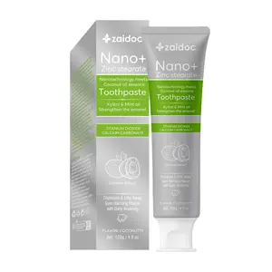 Zaidoc Nano+ Zinc Stearate Toothpaste with Natural Coconut Extract for Long-Lasting Soft Care & Fresh Breath - 120g Triple Brightening Probiotic