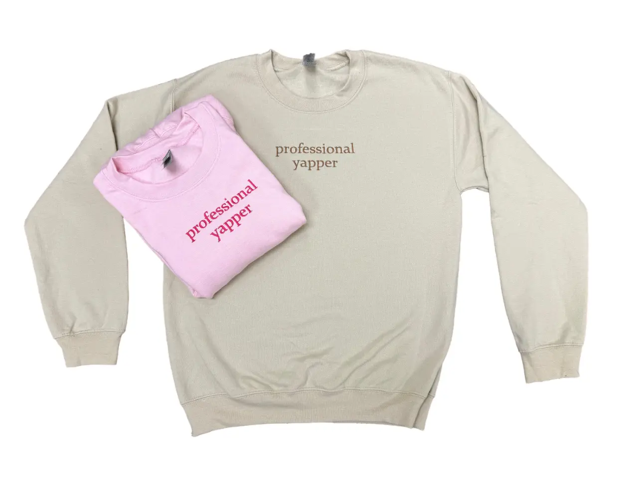 Professional Yapper Embroidered Sweatshirt, Funny Meme Streetwear Gift Longsleeve for Womens, Lady Comfort Pullover Tops