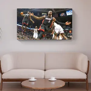 LeBron James & Dwyane Wade 2010 Iconic Moment Wall Flag - Celebrate Sports History with Teamwork Excellence and Collaboration Tribute Decor Bedroom Dorm Wall