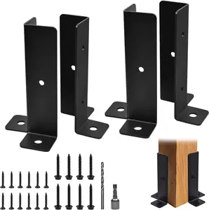 Pcs Post Anchor Base, Adjustable Heavy Duty Deck Post Brats Support, Wood Fence Deck Base Pergola Railing Brats Mailbox Fence Kit fit .x., x, x, x Posts