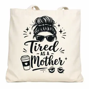 Tired As A Mother Tote Bag | Funny Mom Life Gift | Coffee Mom Bag