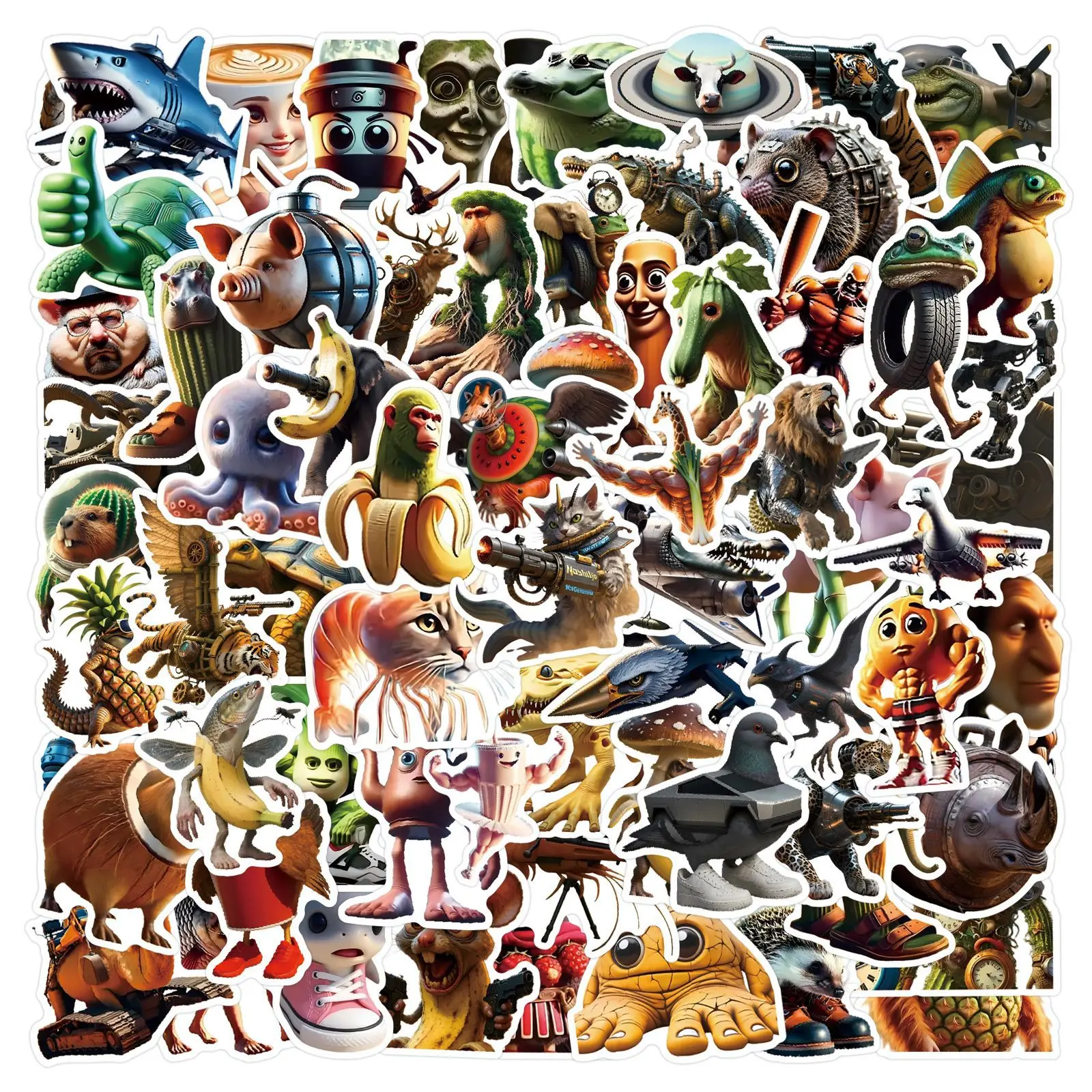 Funny Italian Brainrot Meme Stickers - Viral TikTok Brainrot Humor, Waterproof Vinyl Pack for Mobile Phones & Electronics Accessories