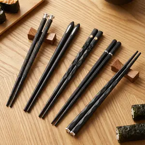 5 Pairs Reusable Alloy Chopsticks, High Temperature Resistant, Durable Unbreakable, Non-Slip, for Home Kitchen Hotel Restaurant Dining, Daily Use Tableware