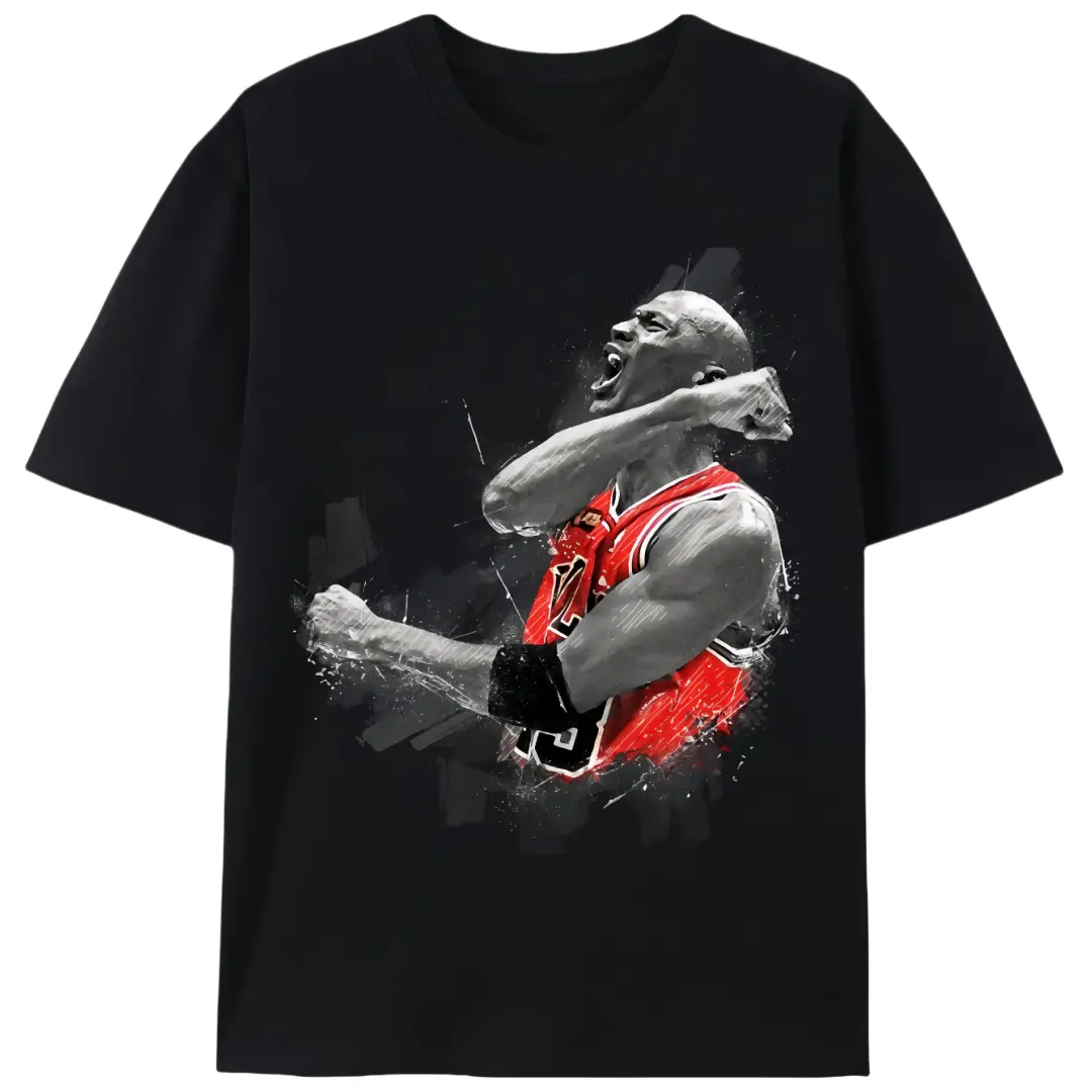 2025 New Arrival Men's 100% Cotton Knitting All Over Print Short-Sleeve Round Neck Fitted T-Shirt - Basketball Hero Design, Stretch Fabric, S-5XL Sizes (Including 2XL), Retro Vintage Stylish Casual Activewear, Fitted Cut