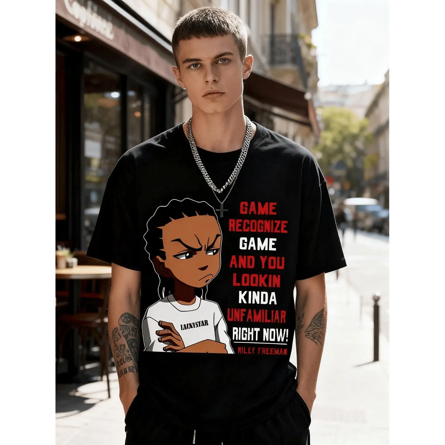 Unisex Game Recognize Game Graphic Tops, Classic Oversized Fit 100% Cotton Shortsleeve Apparel for Casual Wear & Gaming, T-Shirt