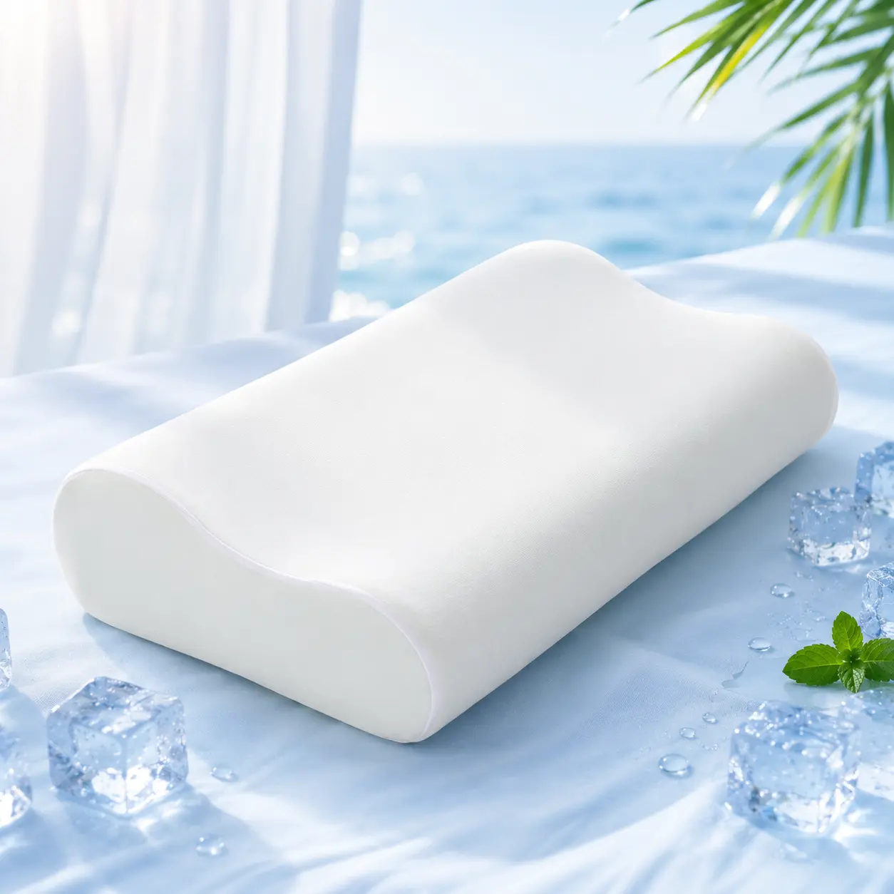 Raybee Adjustable Cervical Neck Pillow, Cooling Memory Foam Pillow with 4 Height Options, Ergonomic Contour Neck Support for Side, Back & Stomach Sleepers, Removable Washable OEKO-TEX Cover