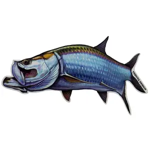 Large Saltwater Tarpon Fishing Sticker for Boats, Coolers & Outdoor Gear