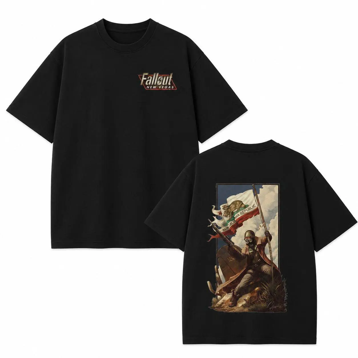 Fallout: New Vegas NCR Ranger Graphic Tee | Vintage Gaming Black T-Shirt